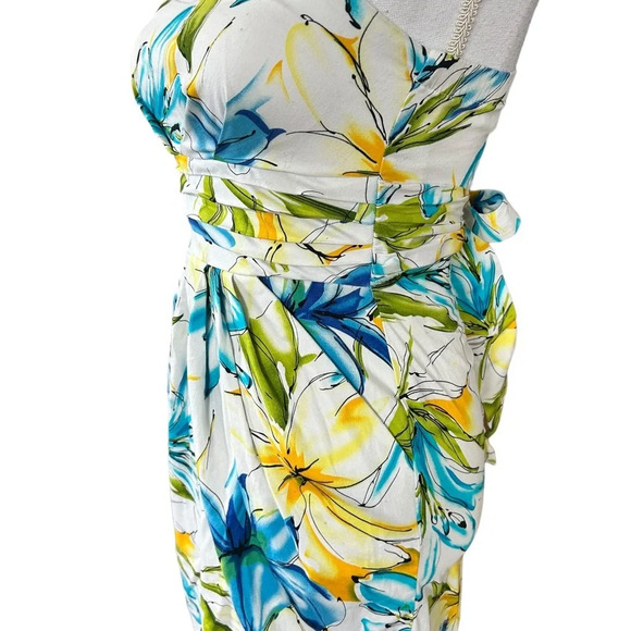 Floral Strapless Mini Dress Juniors Sundress - Picture 3 of 7